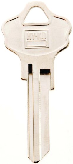(image for) Hy-Ko 11010KW10 Key Blank, Brass, Nickel, For: Kwikset Cabinet, House Locks and Padlocks, KW10 Key Number