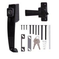(image for) ProSource 47020-UK-PS Pushbutton Latch, Zinc, Black, 5/8 to 1-1/2 in Thick Door, 5/8 in Backset