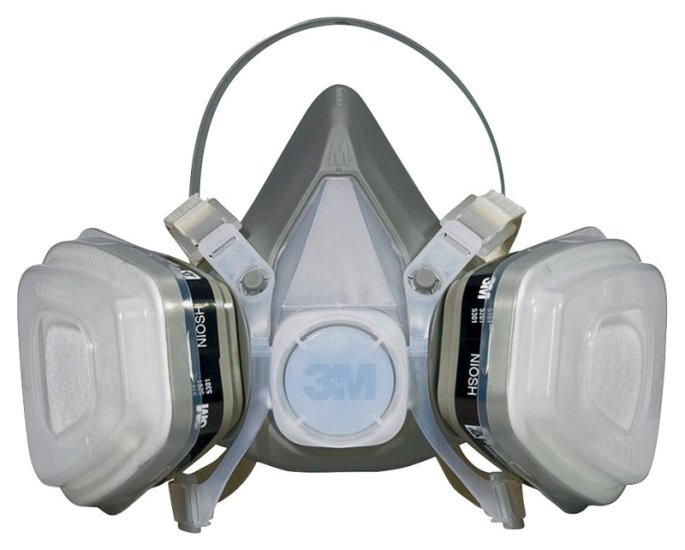 (image for) 3M TEKK Protection 52P71PC1-B/R52P71 Disposable Respirator, M Mask, P95 Filter Class, Dual Cartridge, Gray