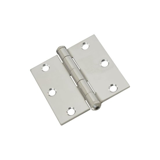 (image for) National Hardware N276-980 Door Hinge, 3 in W Frame Leaf, Stainless Steel, Stainless Steel, Non-Rising, Removable Pin