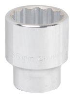 (image for) Vulcan MT-SM6036 Drive Socket, 36 mm Socket, 3/4 in Drive, 12-Point, Chrome Vanadium Steel, Chrome