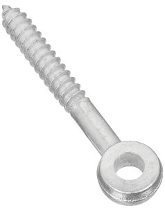 (image for) National Hardware 296BC Series N131-227 Screw Eye, 3-1/4 in L Thread, 5 in OAL, Steel, Zinc