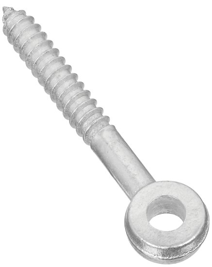 (image for) National Hardware 296BC Series N131-227 Screw Eye, 3-1/4 in L Thread, 5 in OAL, Steel, Zinc
