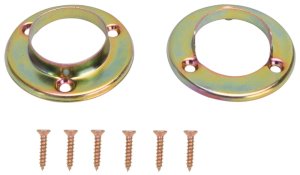 (image for) ProSource Closet Pole Socket, Steel, Satin Brass