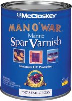 (image for) McCloskey Man O' War 080.0007507.005 Marine Spar Varnish, Semi-Gloss, Clear, Liquid, 1 qt, Can