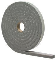 (image for) M-D 02311 Foam Tape, 3/4 in W, 10 ft L, 1/2 in Thick, PVC, Gray