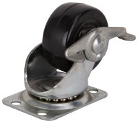 (image for) ProSource JC-H09 Swivel Caster, 2 in Dia Wheel, 7/8 in W Wheel, Rubber Wheel, Black, 125 lb, Steel Housing Material