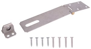 (image for) ProSource LR-1326-BC3L-PS Safety Hasp, 6 in L, 6 in W, Steel, Galvanized, 7/16 in Dia Shackle, Fixed Staple