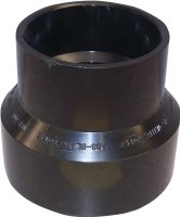 (image for) Canplas 103023BC Reducing Pipe Coupling, 3 x 1-1/2 in, Hub, ABS, Black, 40 Schedule