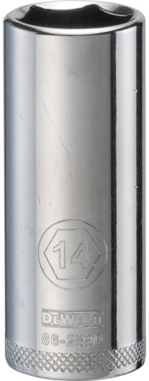 (image for) DEWALT DWMT86289OSP Drive Socket, 14 mm Socket, 1/4 in Drive, 6-Point, Steel, Polished Chrome Vanadium