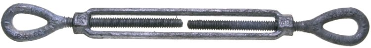 (image for) Baron 15-3/8X6 Turnbuckle, 1200 lb Working Load, 3/8 in Thread, Eye, Eye, 6 in L Take-Up, Galvanized Steel