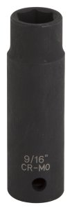 (image for) Vulcan MT6580173 Deep Impact Socket, 9/16 in Socket, 1/2 in Drive, Deep Drive, 6-Point, Chrome Molybdenum Steel