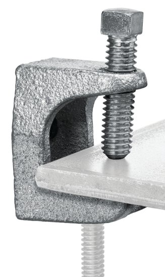 (image for) SuperStrut Z500-25 Beam Clamp, 1-1/4 in L, Iron, Silver, Electro-Plated, 25/PK