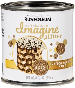(image for) Rust-Oleum Imagine Craft & Hobby 345698 Intense Paint, Glitter Gold, 8 oz, Can