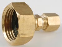 (image for) Anderson Metals 757422-1204 Hose to Tube Adapter, 3/4 x 1/4 in, Female Hose x Compression, Brass