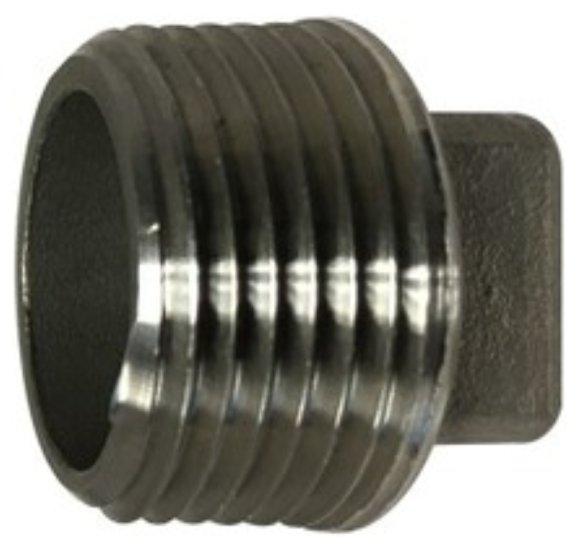 (image for) Anderson Metals 62655B Cored Pipe Plug, 1 in, Threaded, Square Head, 304 Stainless Steel