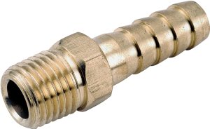 (image for) Anderson Metals 129 Series 757001-0204 Hose Adapter, 1/8 in, Barb, 1/4 in, MPT, Brass