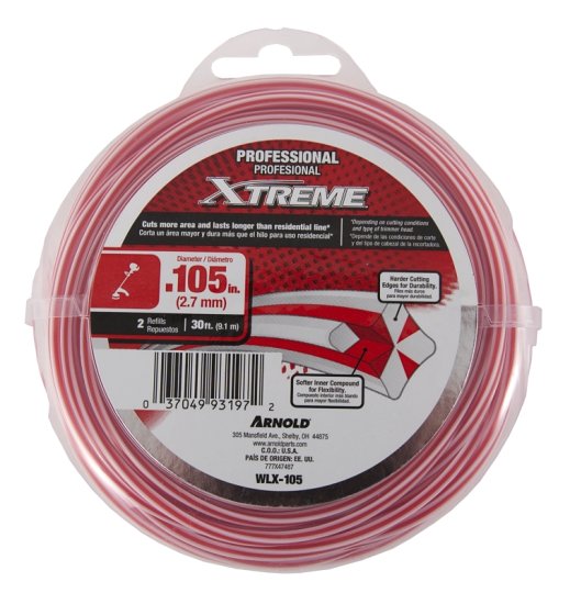 (image for) Arnold Xtreme Professional WLX-105 Trimmer Line, 0.105 in Dia, 30 ft L, Monofilament