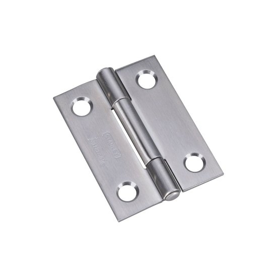 (image for) National Hardware N348-987 Narrow Hinge, 2 in W Frame Leaf, 0.056 in Thick Frame Leaf, Stainless Steel, Stainless Steel