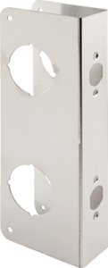 (image for) Prime-Line U 10539 Series Lock and Door Reinforcer, Stainless Steel, 2-3/8 in Backset, 1-3/4 in Thick Door, 10-7/8 in H