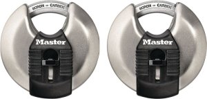 (image for) Master Lock Magnum Series M40XT Discus Padlock, Alike Key, Shrouded Shackle, 3/8 in Dia Shackle, Boron Carbide Shackle