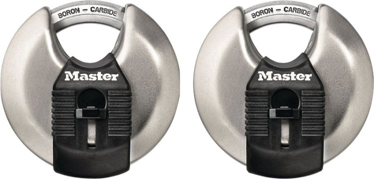 (image for) Master Lock Magnum Series M40XT Discus Padlock, Alike Key, Shrouded Shackle, 3/8 in Dia Shackle, Boron Carbide Shackle