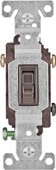 (image for) Eaton Wiring Devices 1303-7B-BOX Toggle Switch, 15 A, 120 V, Polycarbonate Housing Material, Brown