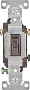 (image for) Eaton Wiring Devices 1303-7B-BOX Toggle Switch, 15 A, 120 V, Polycarbonate Housing Material, Brown