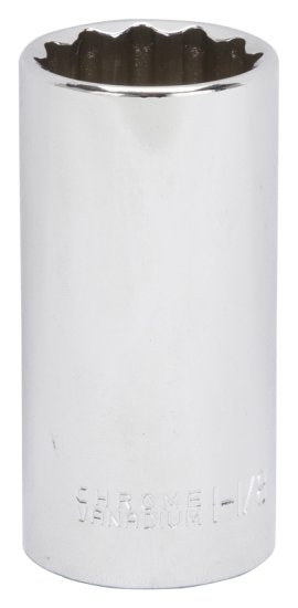 (image for) Vulcan MT6528962 Drive Socket, 1-1/8 in Socket, 1/2 in Drive, 12-Point, Chrome Vanadium Steel, Chrome