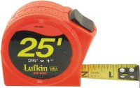 (image for) Crescent Lufkin PHV1425N Tape Measure, 25 ft L Blade, 1 in W Blade, Chrome Case, Orange Case