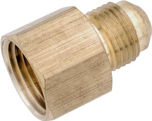 (image for) Anderson Metals 754046-0604 Tube Coupling, 3/8 x 1/4 in, Flare x FNPT, Brass