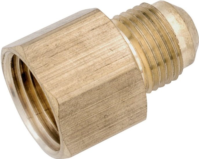 (image for) Anderson Metals 754046-0604 Tube Coupling, 3/8 x 1/4 in, Flare x FNPT, Brass