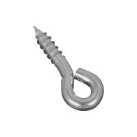 (image for) National Hardware N118-224 Screw Eye, #206, 0.19 in Dia Wire, 3/4 in L Thread, 1.62 in OAL, 75 lb Working Load, Steel