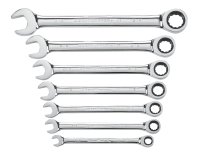 (image for) GearWrench 9317 Wrench Set, 7-Piece, Steel, Polished Chrome, Specifications: SAE Measurement