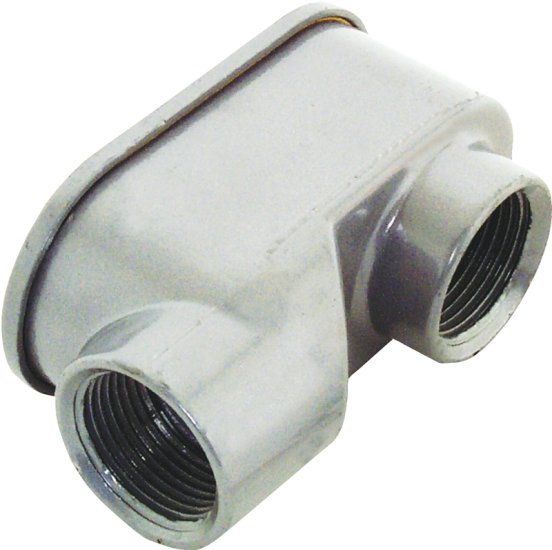 (image for) Halex 59507 Service Entrance Elbow, Threaded, Aluminum, 1.7 in H x 1.95 in W x 3.81 in D