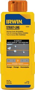 (image for) Irwin 64905 Marking Chalk Refill, Orange, Temporary