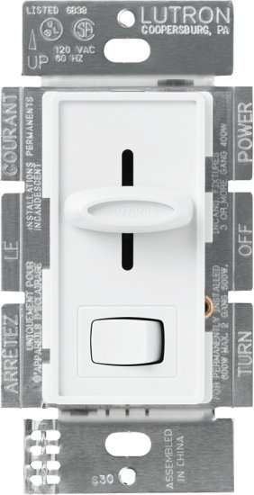 (image for) Lutron Skylark SFSQ-LFH-WH Fan/Light Control Switch, 1.5 A, 120 V, White
