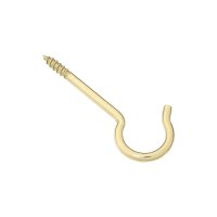 (image for) National Hardware V2041 N192-278 Ceiling Hook, 25 lb Working Load, #6, Brass