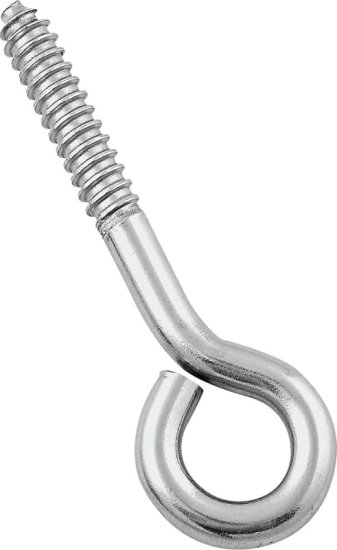 (image for) National Hardware N220-806 Lag Screw Eye, 3/8 in Thread, 2 in L Thread, 3/4 in ID Dia Eye, 3.01 in L Shank