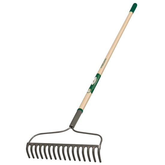 (image for) Landscapers Select 34582 Bow Rake, 16 in W Head, 16 -Tine, Steel Tine, 54 in L Handle