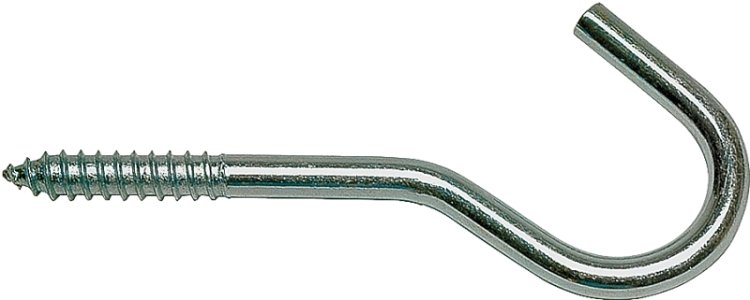 (image for) National Hardware 2040BC Series N220-517 Ceiling Hook, 3/4 in Opening, #4 Thread, 3-7/8 in L, Steel, Zinc