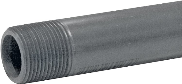 (image for) Genova P-1-6 Pipe Nipple, 1 in, MIP x MIP, PVC, Gray, SCH 80 Schedule, 6 in L
