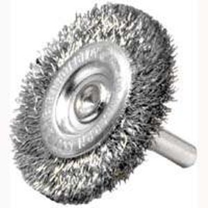 (image for) Weiler 36412 Wire Wheel Brush, 2 in Dia, 1/4 in Arbor/Shank, Steel Bristle
