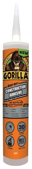 (image for) Gorilla 8010003 Construction Adhesive, White, 9 oz, Cartridge