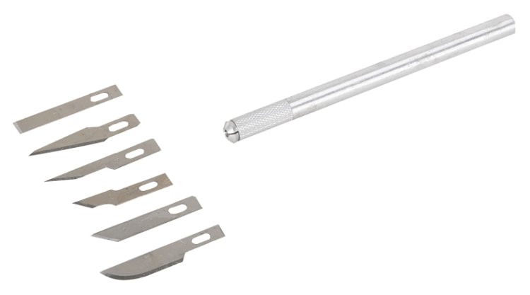(image for) Vulcan JL71220 Hobby Knife Set, High Carbon Steel Blade, Silver Handle
