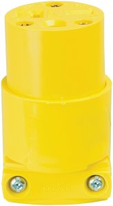 (image for) Eaton Wiring Devices 4229-BOX Armored Connector, 2 -Pole, 20 A, 250 VAC, Screw, NEMA: NEMA 6-15R, Yellow