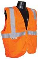 (image for) Radians SV2ZOM-2X Economical Safety Vest, 2XL, Unisex, Fits to Chest Size: 30 in, Polyester, Orange/Silver, Zipper