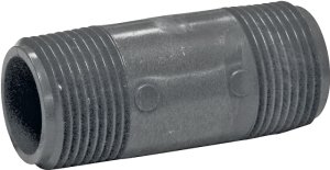 (image for) Genova P-1-3 Pipe Nipple, 1 in, MIP x MIP, PVC, Gray, SCH 80 Schedule, 3 in L