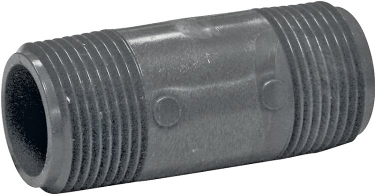 (image for) Genova P-1-3 Pipe Nipple, 1 in, MIP x MIP, PVC, Gray, SCH 80 Schedule, 3 in L