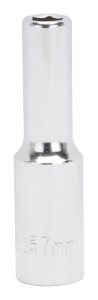 (image for) Vulcan MT6500661 Drive Socket, 7 mm Socket, 3/8 in Drive, 6-Point, Chrome Vanadium Steel, Chrome